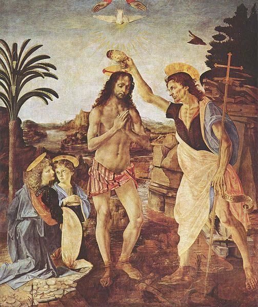 Andrea del Verrocchio The Baptism of Christ, Norge oil painting art